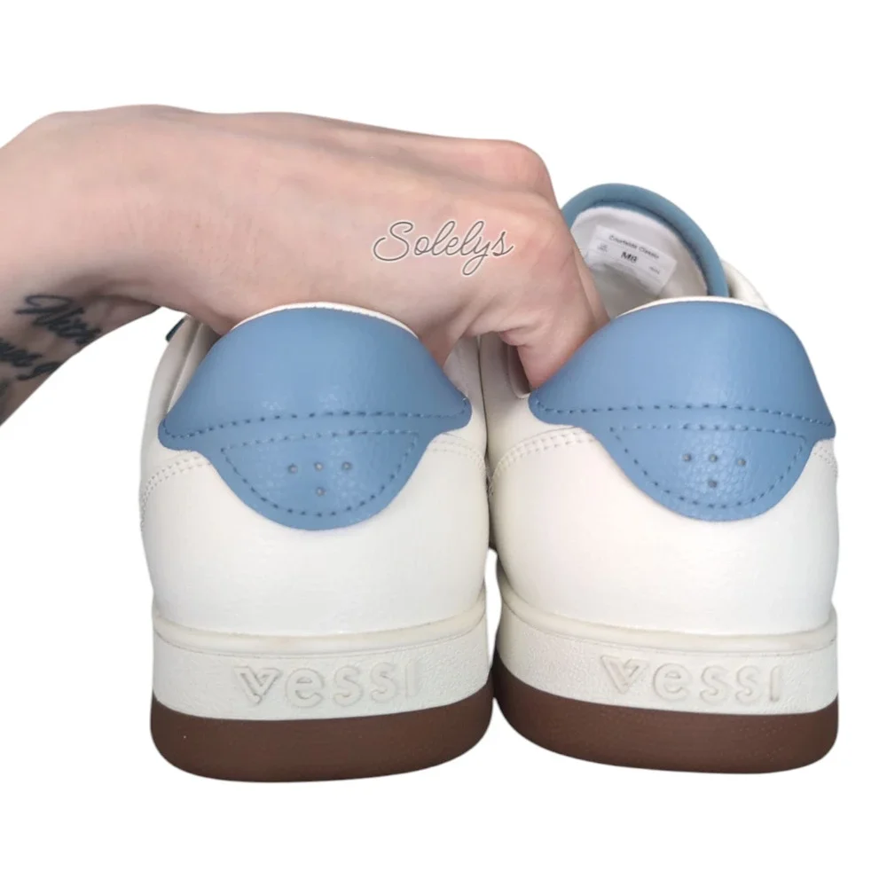Vessi Courtside Classic Mens 8 Womens 9 Off White Tidal Blue Waterproof Sneaker